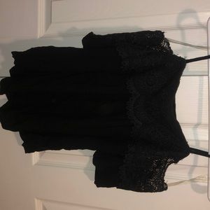 Off the shoulder black lacy top